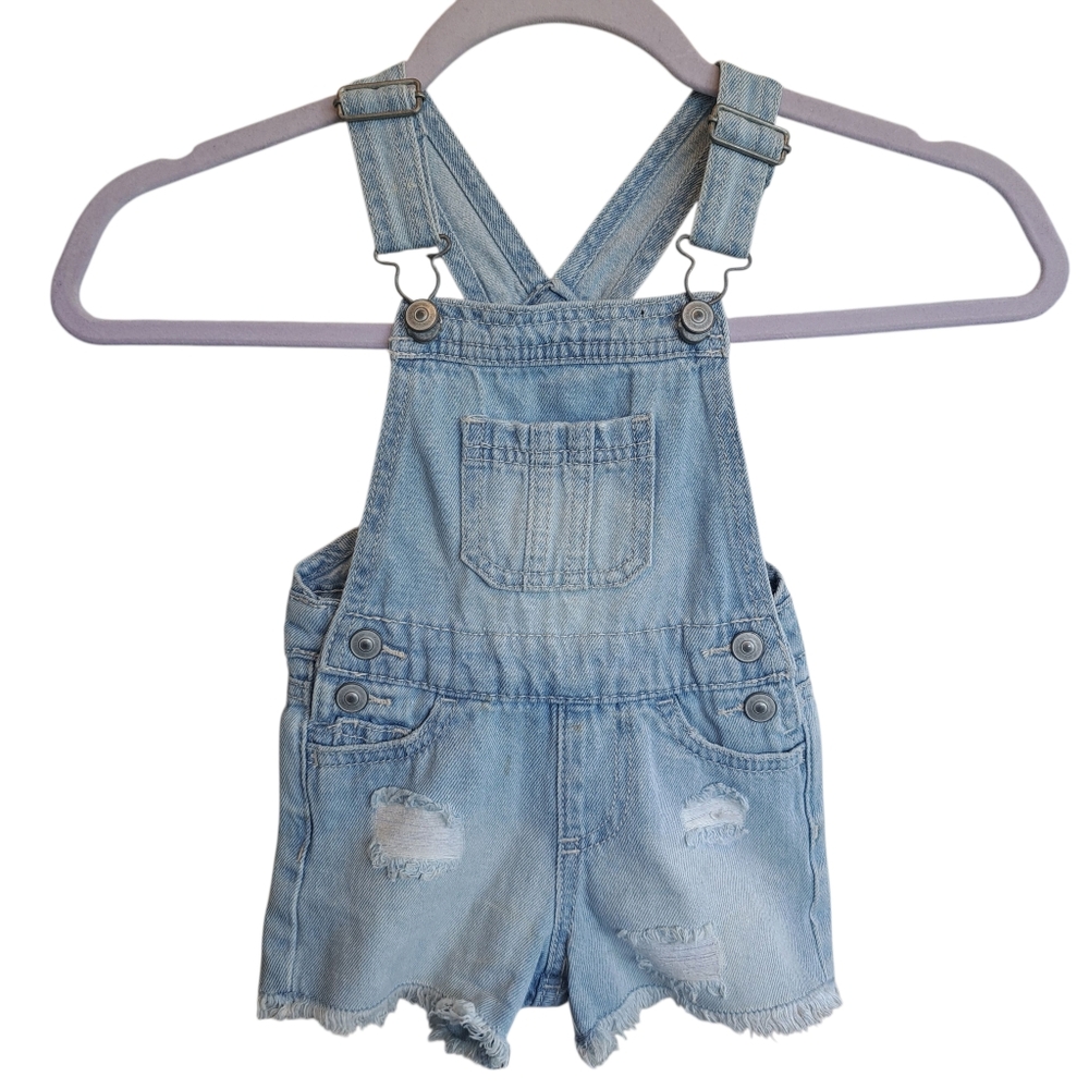 Distressed Denim Blue Kids Overalls Size 18m